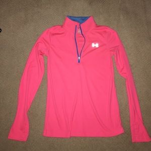 UA Peach Half Zip Youth Medium