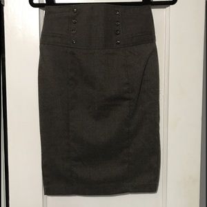 Dark Grey/Brown High Waist Pencil Skirt