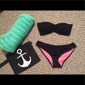 Black Bandeau Bikini Top