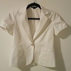 Theory Short-Sleeve White Blazer