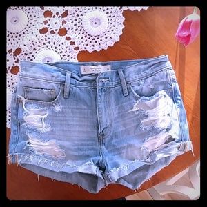 Abercrombie and Fitch high waisted denim shorts
