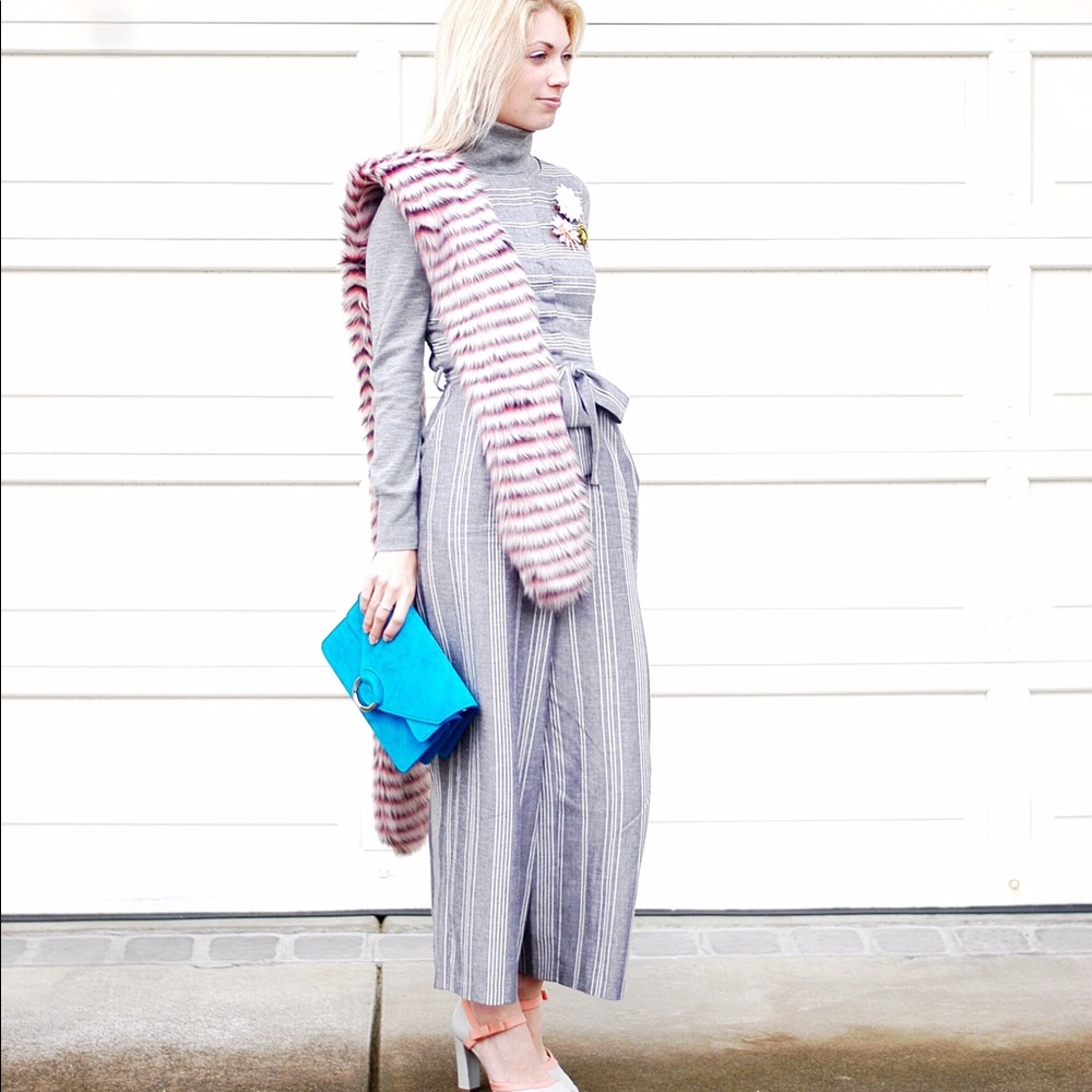 Perfect condition grey stripe jumpsuit