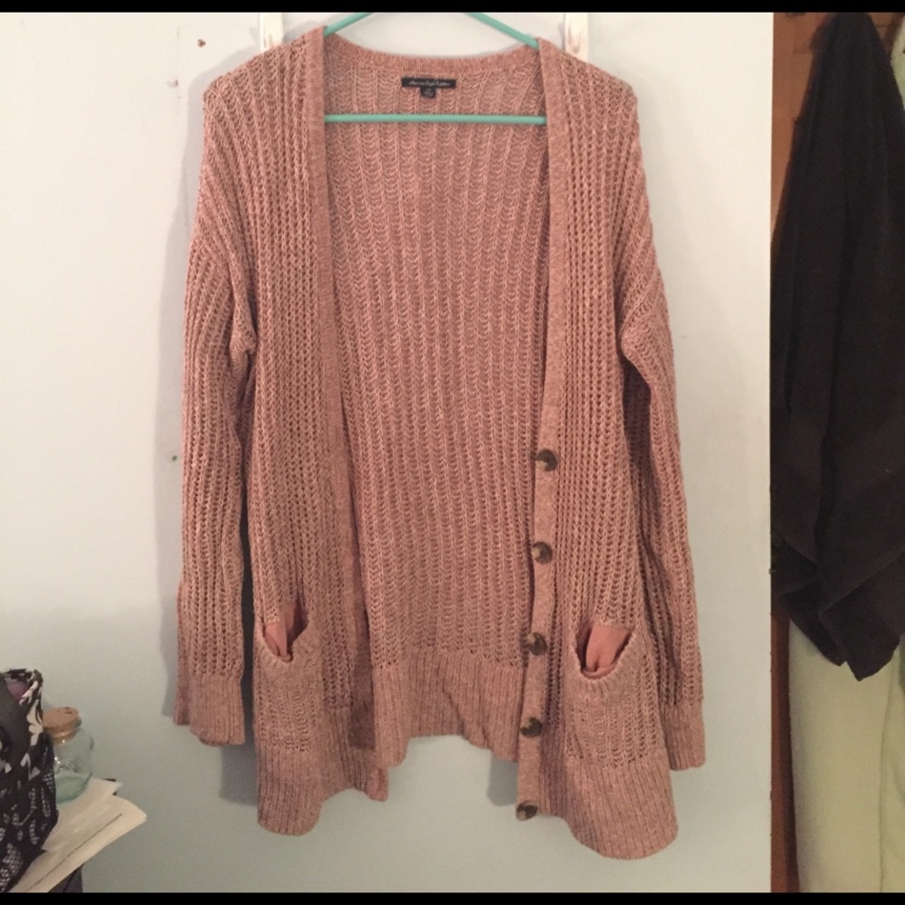 Pink American Eagle cardigan sweater