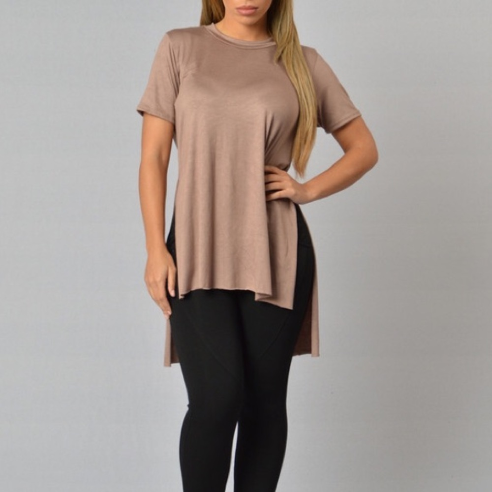 Mocha Slit Top