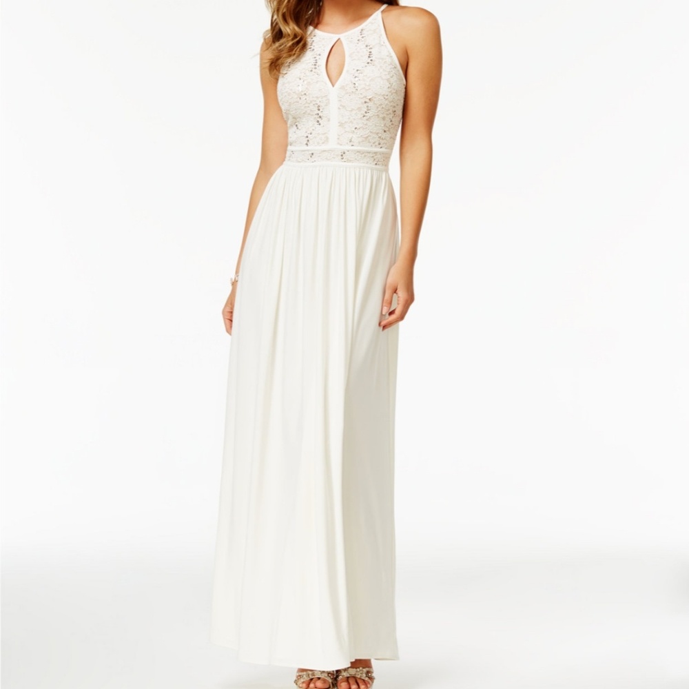 Elegant White Lace Prom Dress