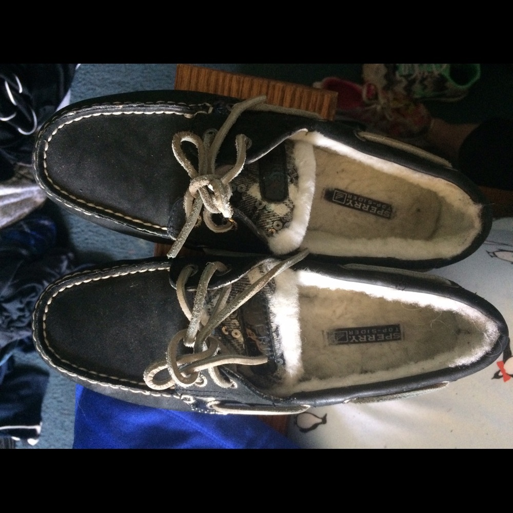 Sperrys with shearling fur