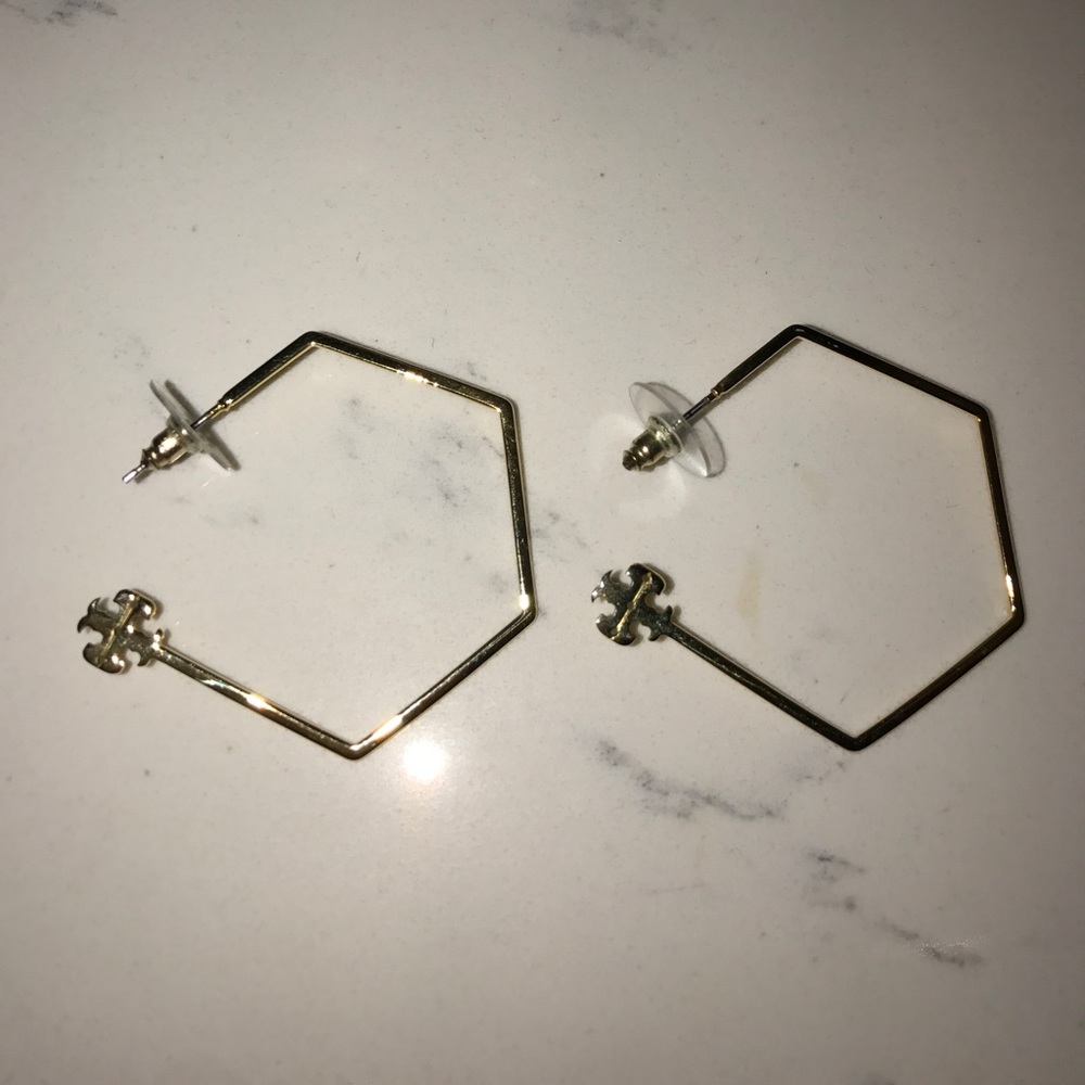 Tory Burch hoop earrings. like new.