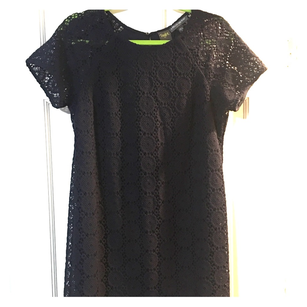 Navy blue crochet maternity dress