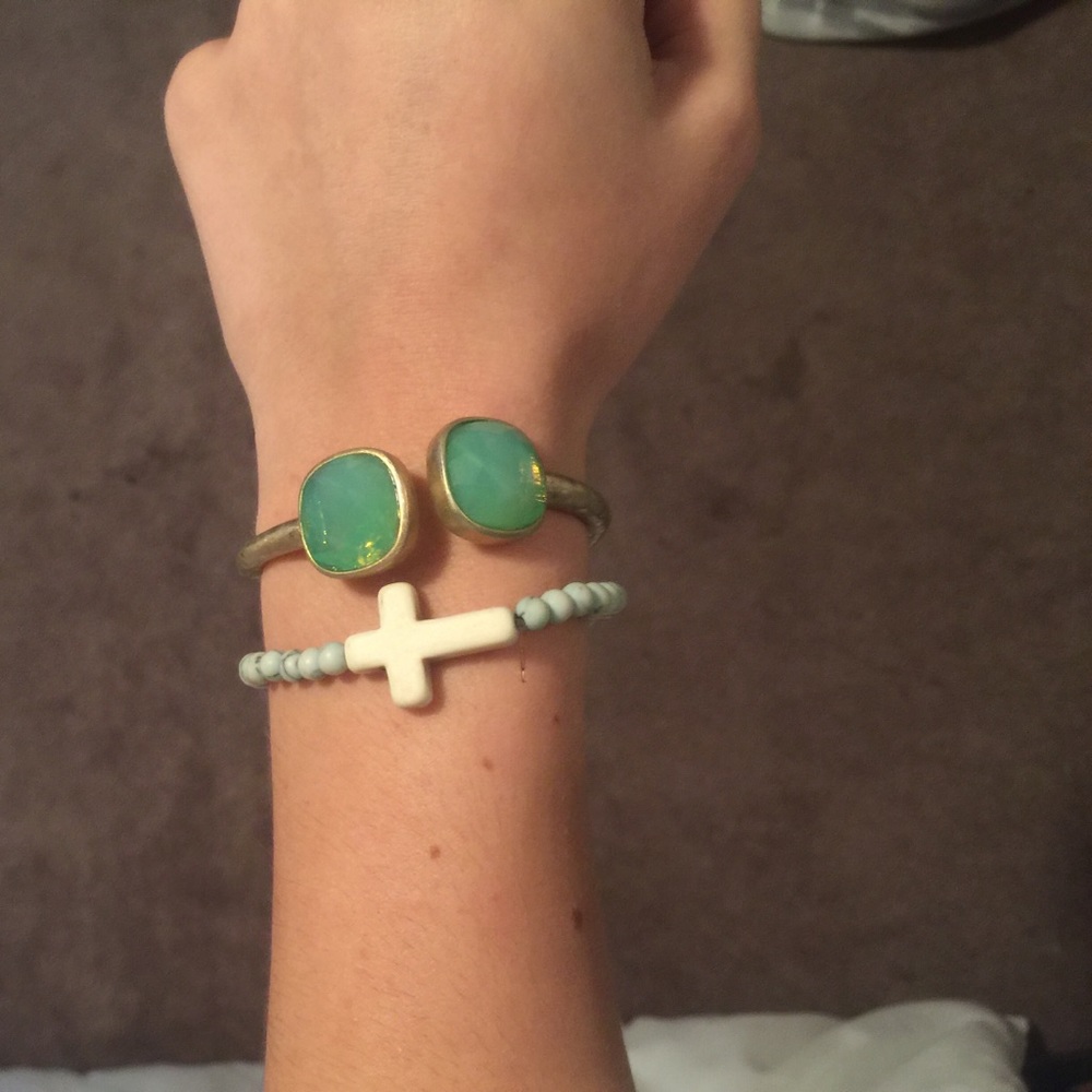 Cuff bracelet and cross bracelet