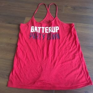 Baseball inspired tank top