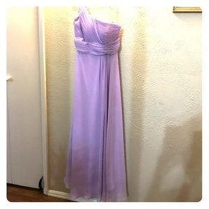 Floor length one shoulder dress