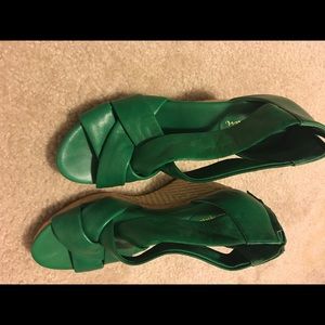 Cole Haan Green Leather Espadrilles