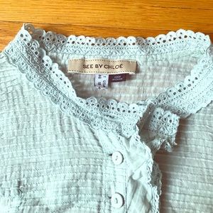 ❌SOLD❌SEE by CHLOE Boho Chic Fine Cotton Top