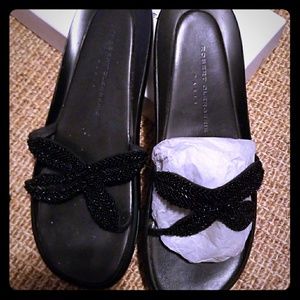 Robert Clergerie Starfish Sequin Slide Sandals