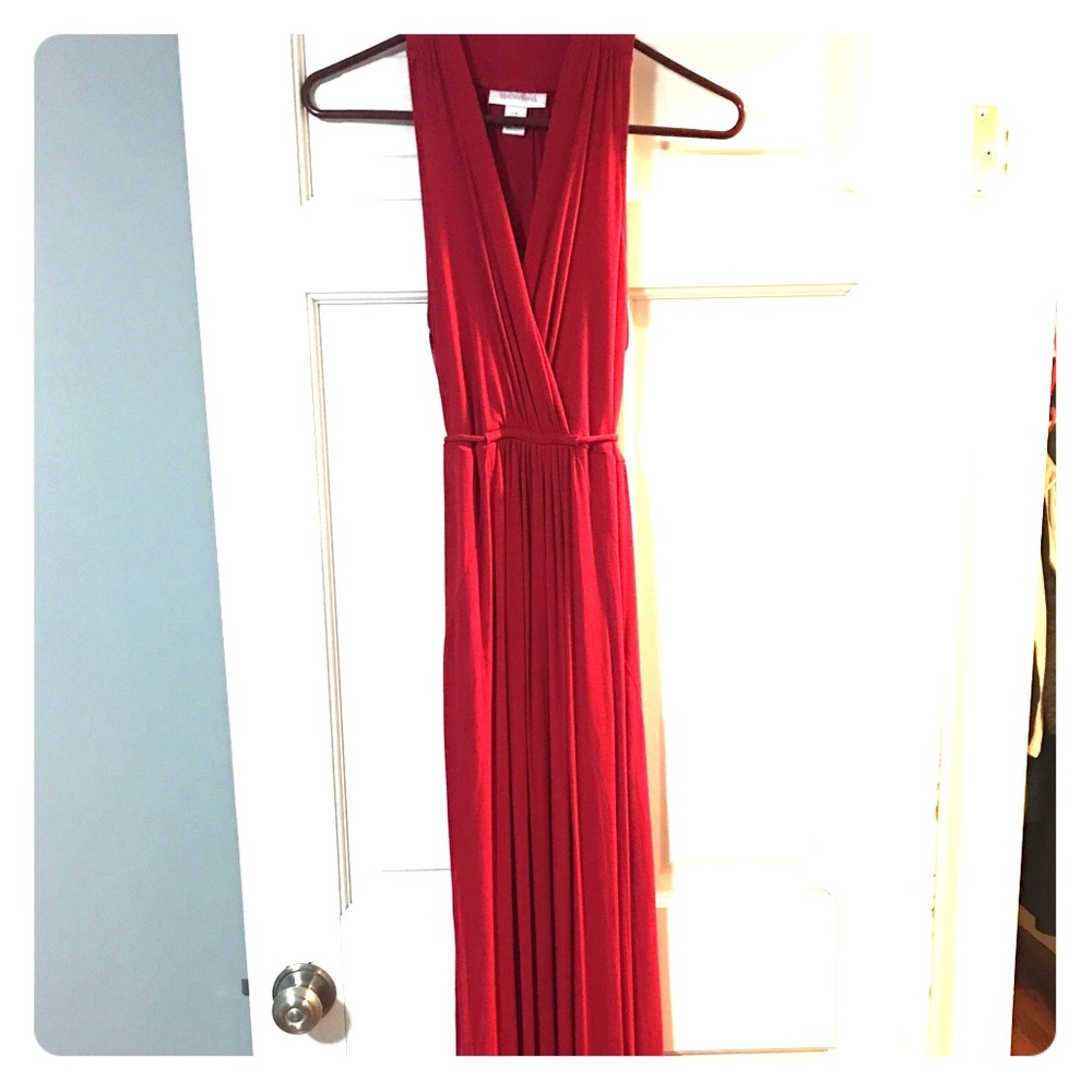 MATERNITY: red maxi dress