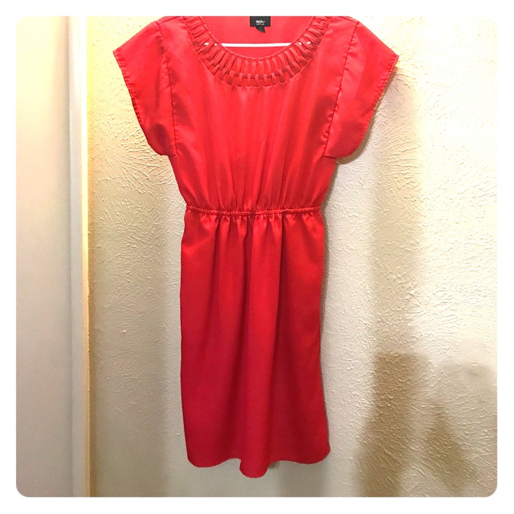 Knee length red dress