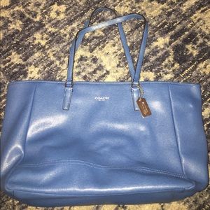 Coach Blue Leather Medium Carryall Bag