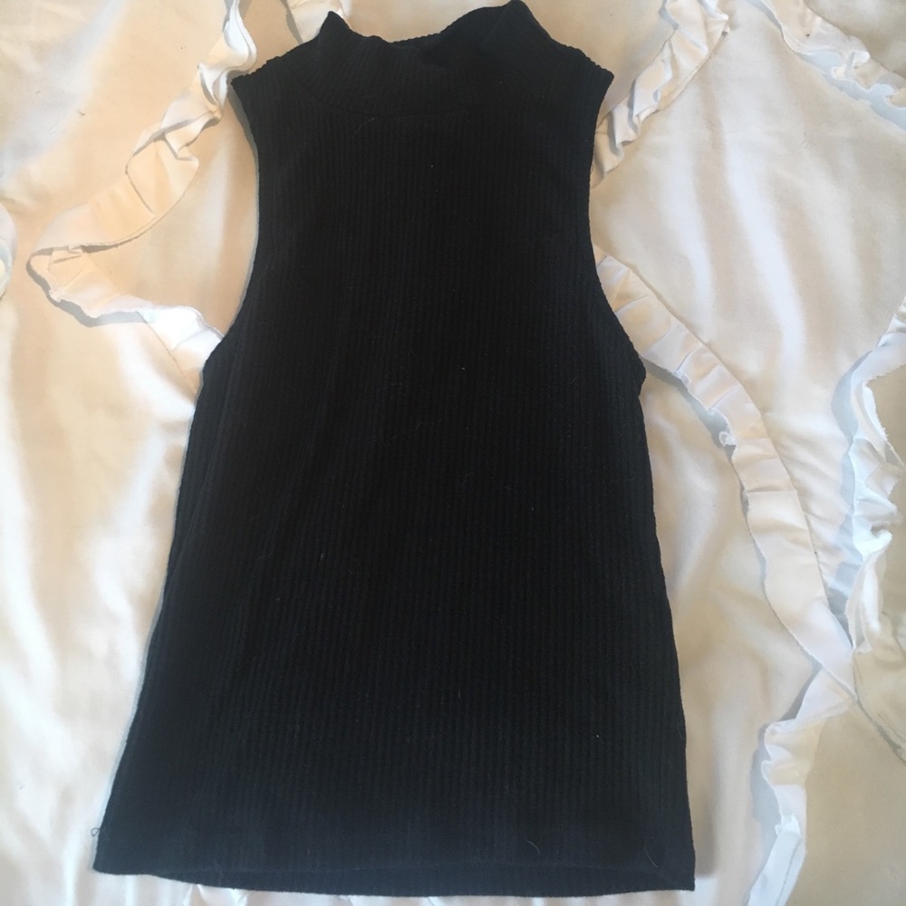 Brandy Melville black knit turtleneck tank