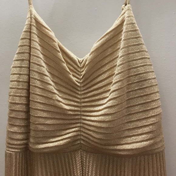 Calvin Klein Cocktail Midi Gold Dress Size 4 - Picture 3 of 4