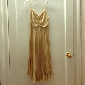 Calvin Klein Cocktail Midi Gold Dress Size 4