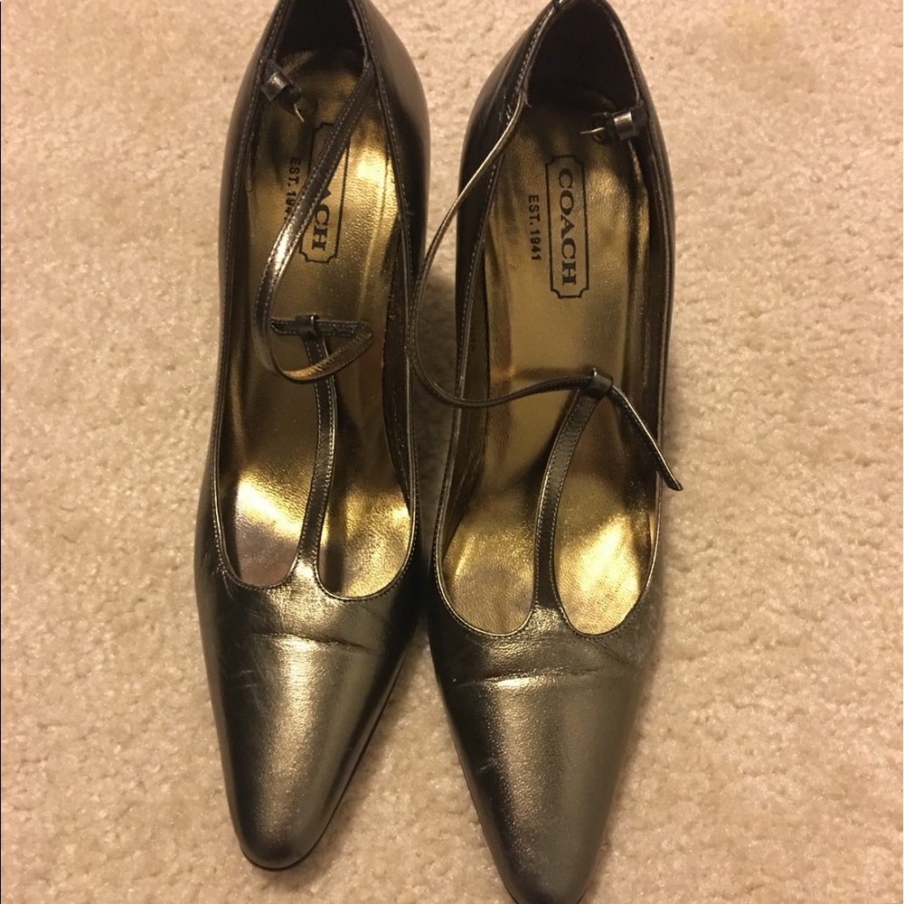 Brushed Gold Coach Heels