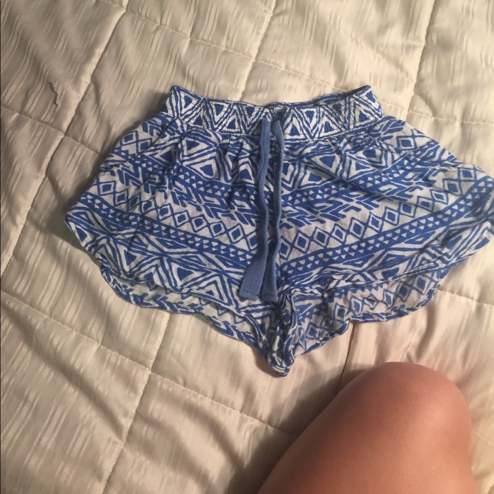 Blue and white shorts