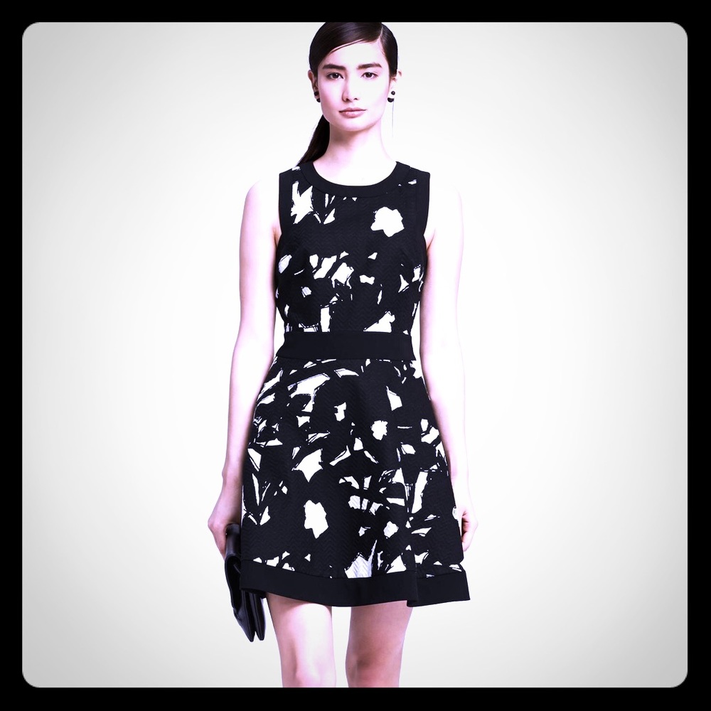 Banana Republic Textured Black & White Dress