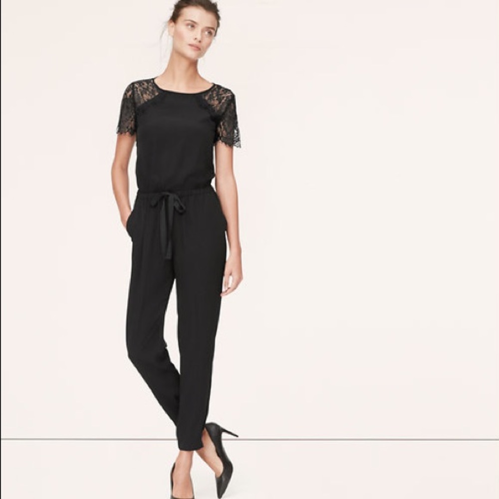 🆕 Black lace Loft jumpsuit 🖤