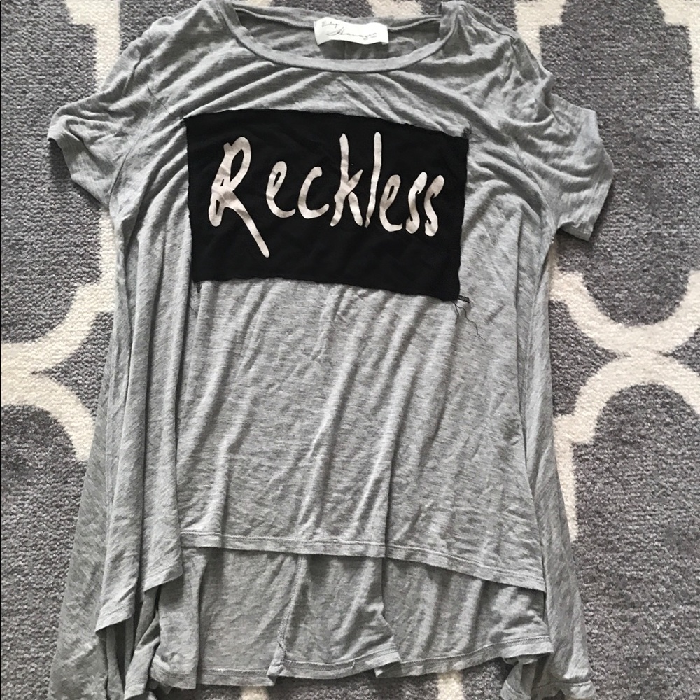 Gray T-Shirt W/ Design "Reckless"