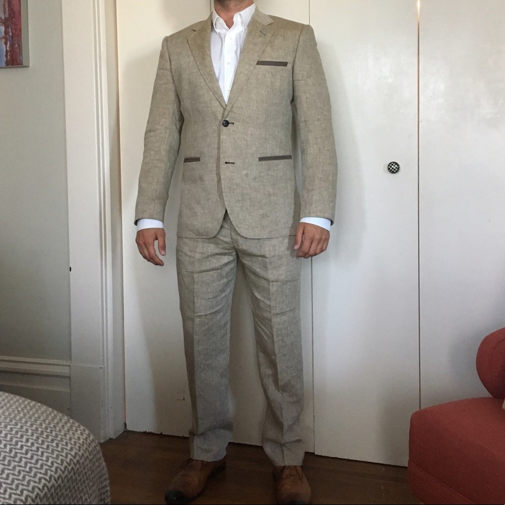 Custom linen suit