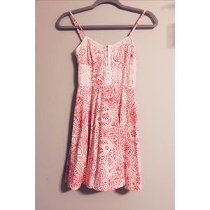 pink and white casual dress