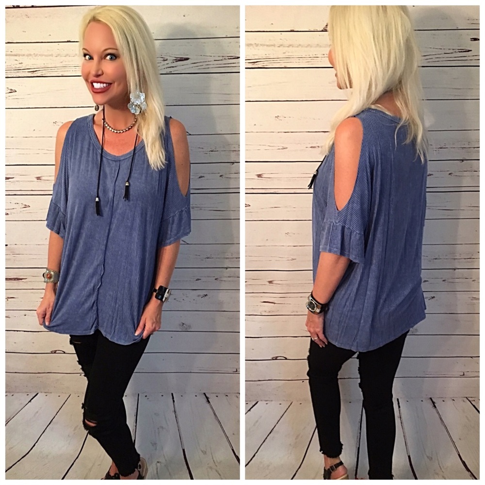 LAST 1! 💕Mineral wash oversized pretty blue tunic - Picture 1 of 1