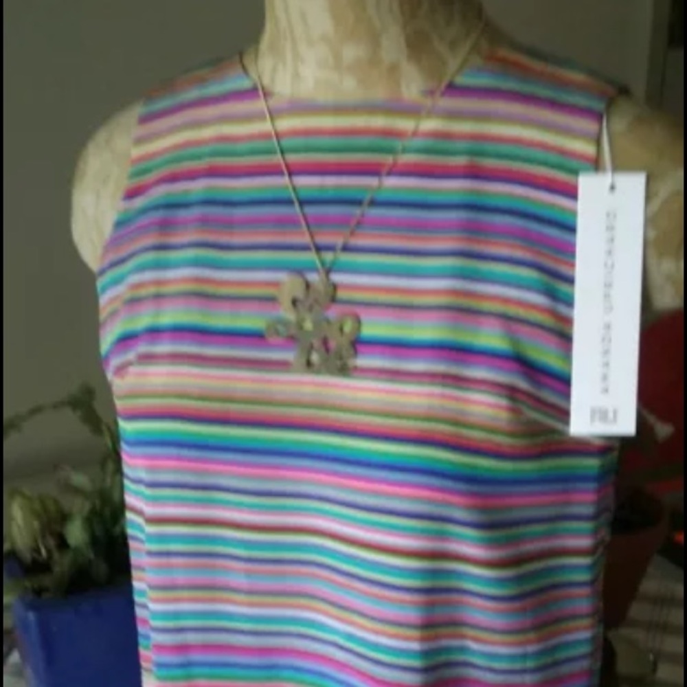 NWT Amanda Uprichard striped silk top