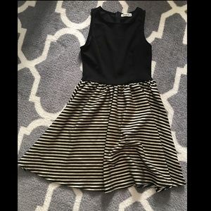 Black/Gold Skater Dress