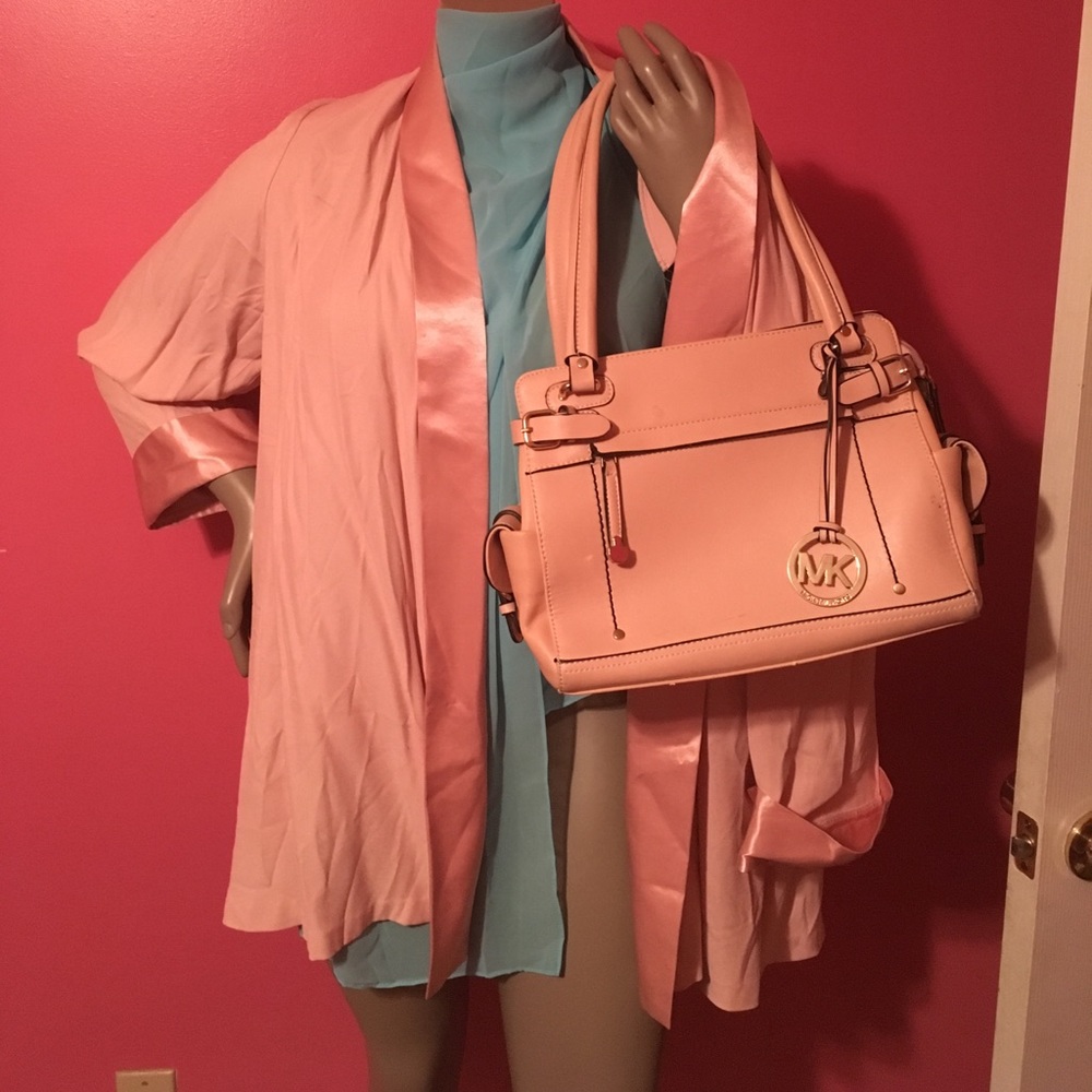 Blush Pink Drape Jacket ,