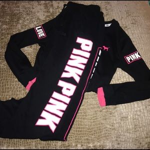 PINK Victoria's Secret matching set crew neck s Xs