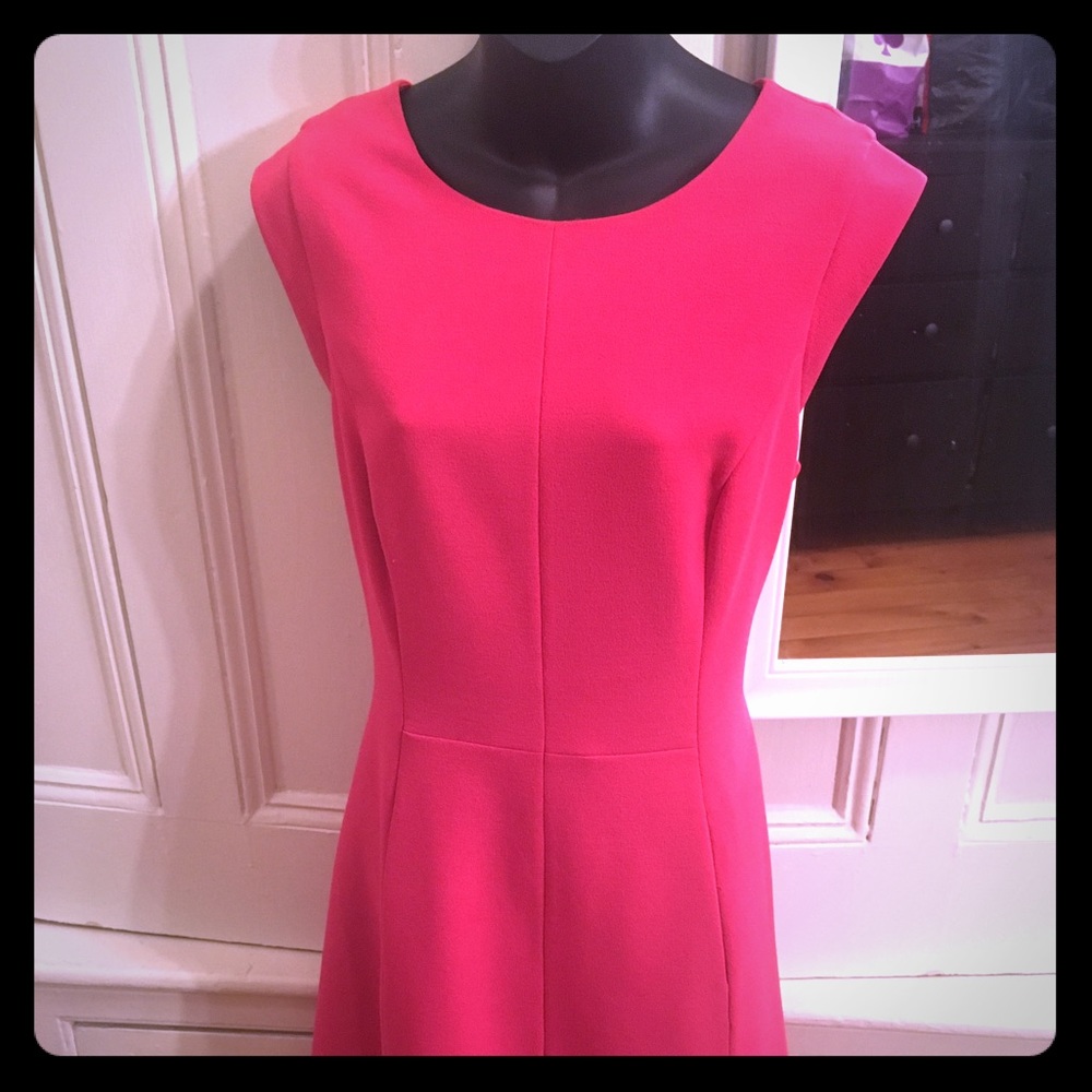Vince Camuto seamed crepe fit and flare dress