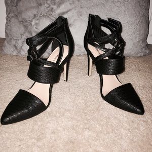 Black strappy heels