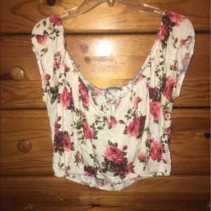 Floral off the shoulder crop top