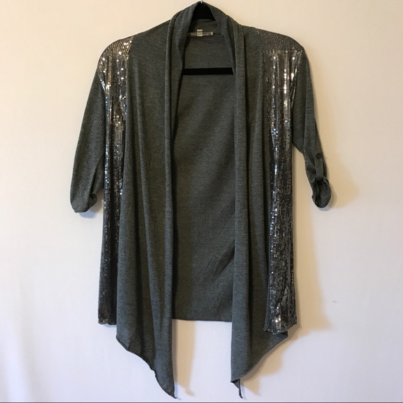 Gray Sequin Cardigan - Picture 2 of 4