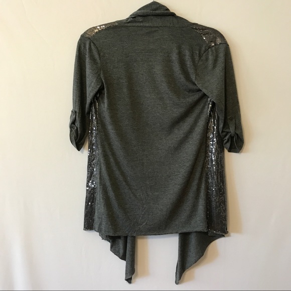 Gray Sequin Cardigan - Picture 3 of 4