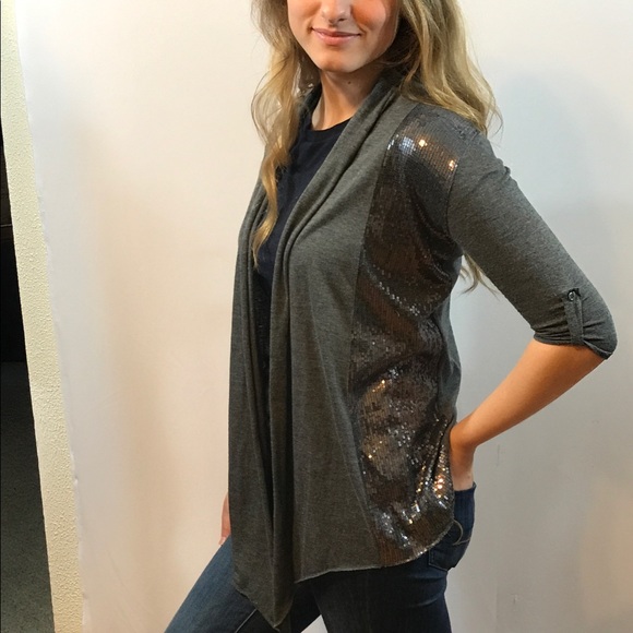 Gray Sequin Cardigan - Picture 4 of 4