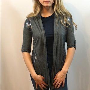 Gray Sequin Cardigan