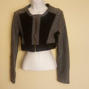 BeBe Cropped Metallic Yarn Jacket