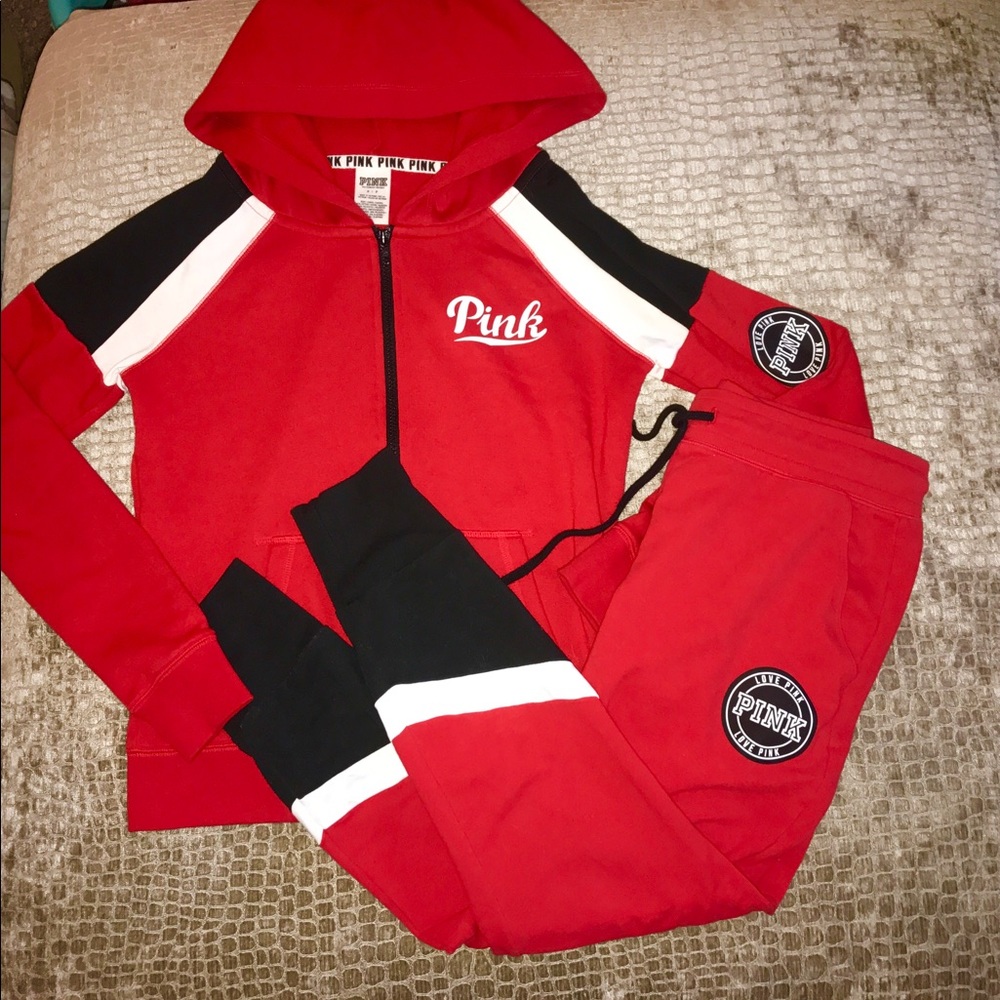 Pink Victoria's Secret matching set jacket sweats