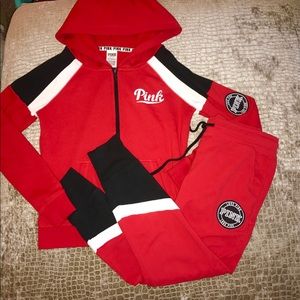 Pink Victoria's Secret matching set jacket sweats