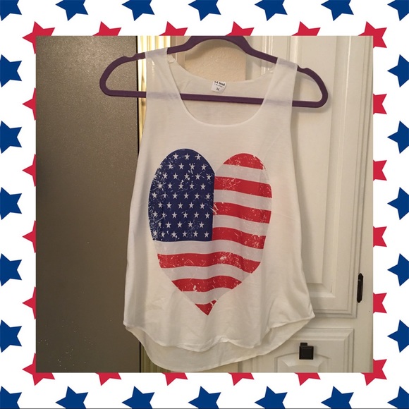 🆑FINAL PRICE‼️🇺🇸AMERICAN HEART GRAPHIC TANK TOP - Picture 2 of 3