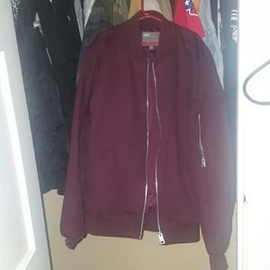 Burgundy Asos bomber