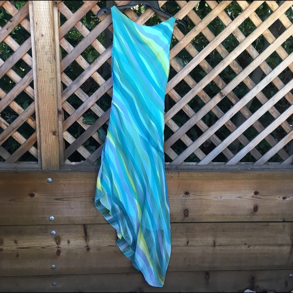 BCBG dress blue, green small