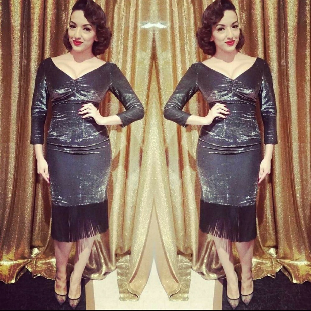 Vintage Lurex Dress with fringe